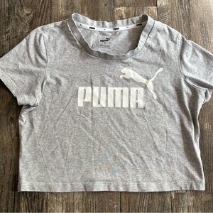 Puma Heather Gray Logo Tee
